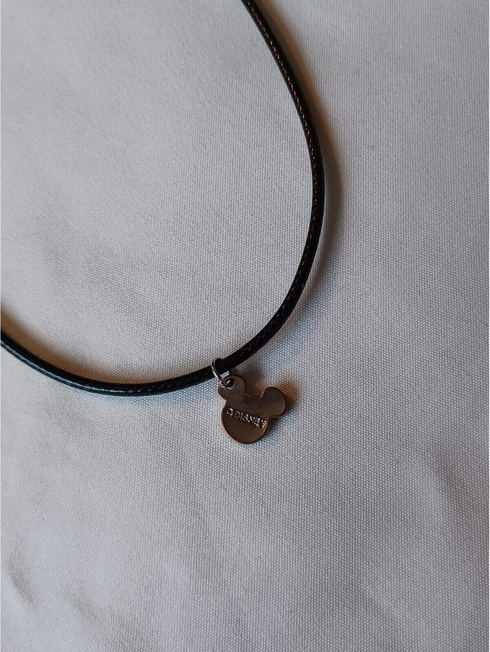 Disney Patinaed Mickey Head Pendant on 18+ Inch Black Cord Necklace - Picture 6 of 6